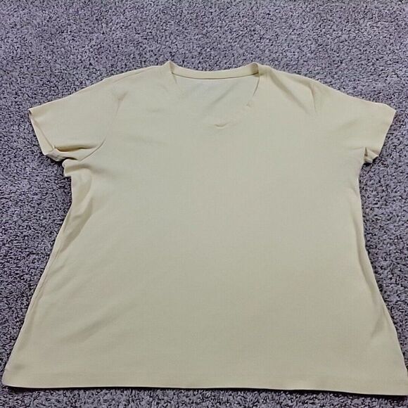 Eddie Bauer T Shirt Shirt Womens 2XL V Neck Short Sleeve Ribbed - Picture 1 of 8